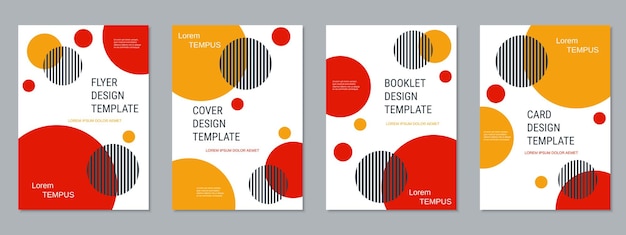 Abstract geometric style trendy business flyer vector design templates collection