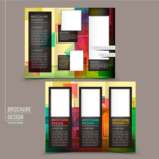 Vector abstract geometric style trifold template brochure