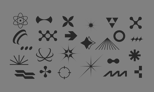 Abstract Geometric Symbol Vector Pack met minimalistisch ontwerp