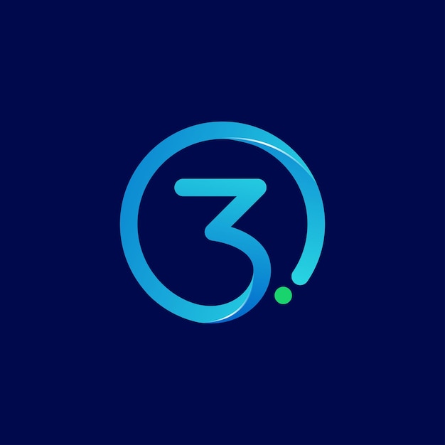Vettore tecnologia geometrica astratta numero 3 logo design