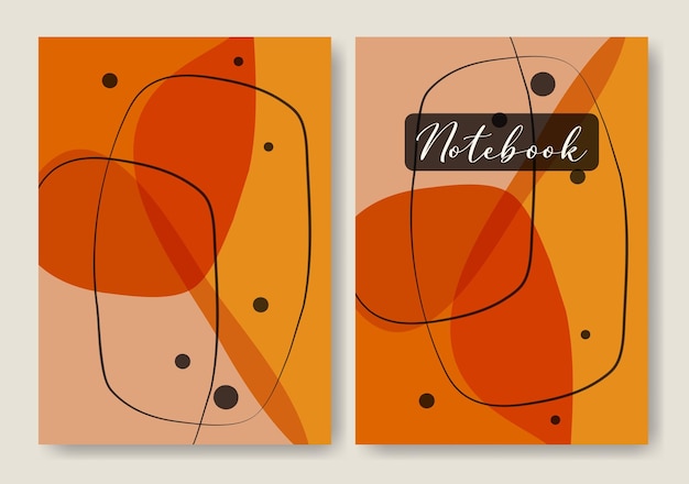 Abstract geometric template cover for notebook