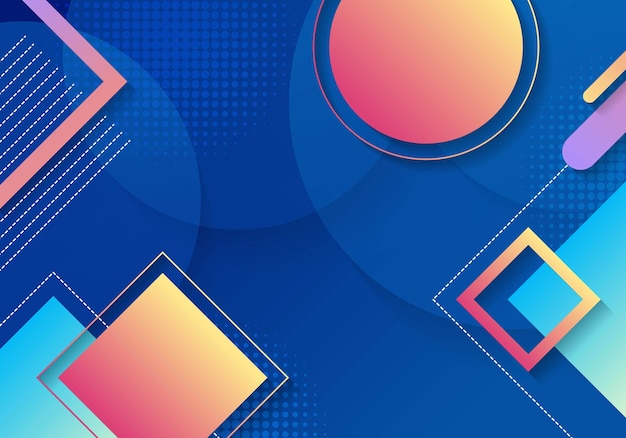 Abstract geometric template design of shape with gradient color background.