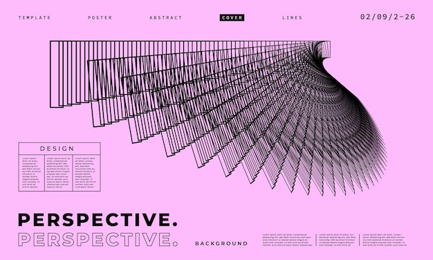 Вектор Абстрактный геометрический тонкий линейный перспективный фон шаблона копирования пространства для плаката или баннера