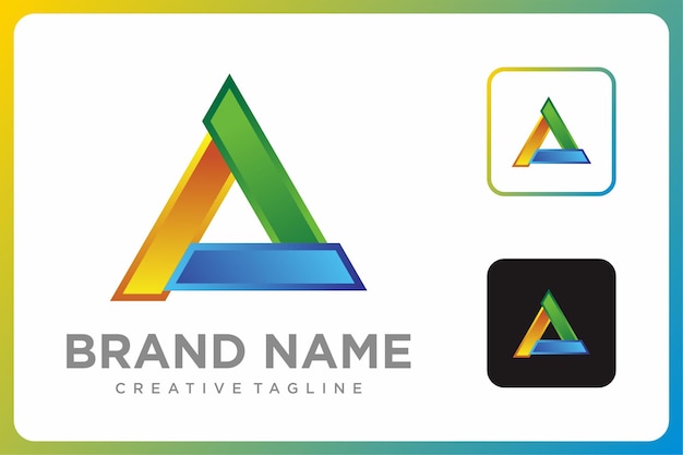 Abstract Geometric Triangle Gradient Colorful Logo