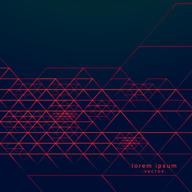 Vector abstract geometric triangle lines on dark background