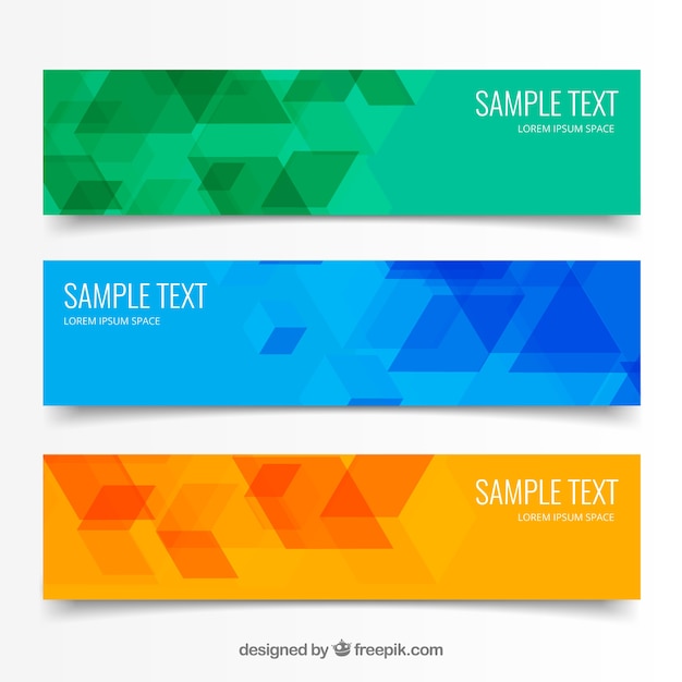 Abstract geometric triangular banners