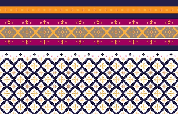 Abstract geometric and tribal patterns Usage design local fabric patterns geometric Vector