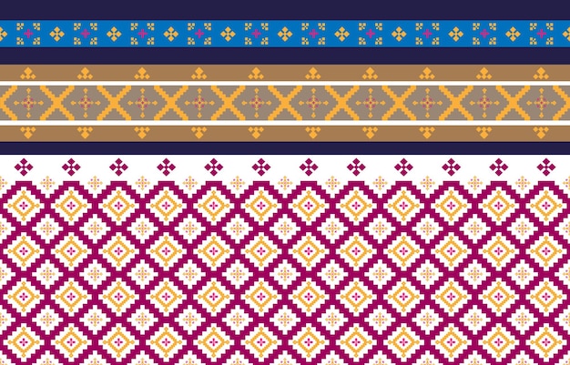 布や印刷業界で使用される抽象的な幾何学的および部族のパターン幾何学的ベクトル