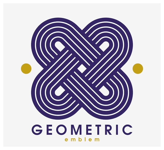 abstract geometric vector logo isolated on white, linear graphic design modern style symbol, line art geometrical shape emblem or icon.