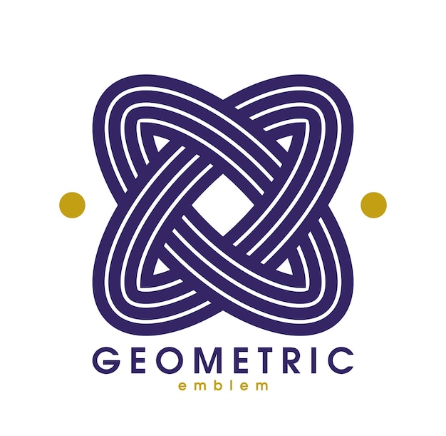 アブストラクト・ジオメトリック・ベクトル・ロゴ - 白い線形のグラフィックデザイン近代的なスタイルシンボルラインアート幾何学的形状エンブレムまたはアイコン