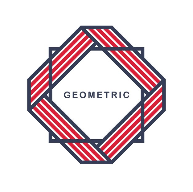 Vettore logo vettoriale geometrico astratto isolato su disegno grafico lineare bianco stile moderno simbolo linea arte forma geometrica emblema o icona