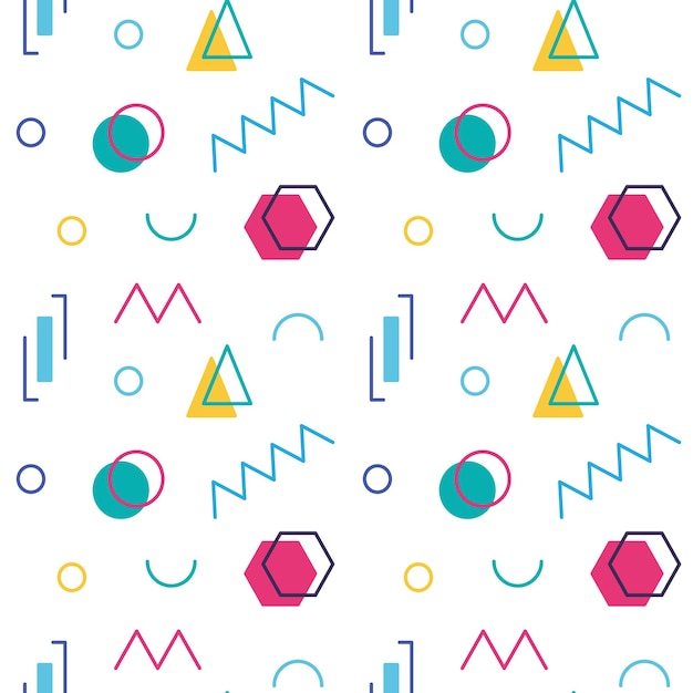 Abstract geometric vector seamless 90s or 80s
