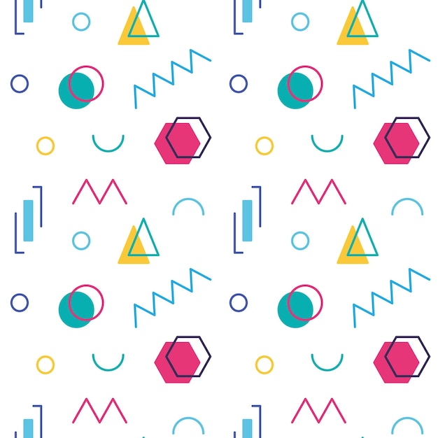 Vector abstract geometric vector seamless 90s or 80s