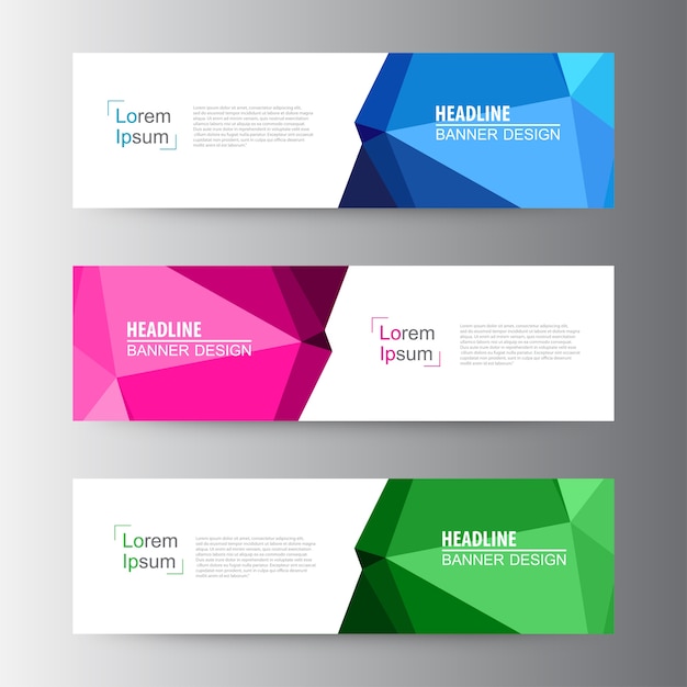 Abstract geometric vector web banner design background, header templates design.