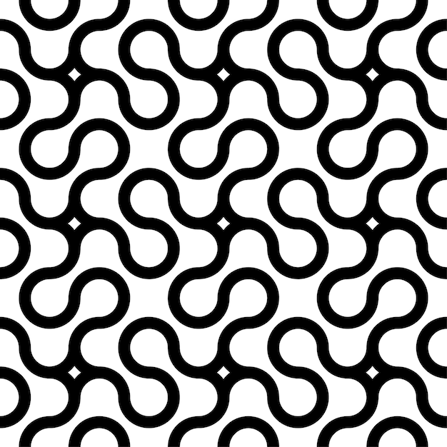 Abstract geometric wavy pattern with creative shapes Decorative seamless vector background