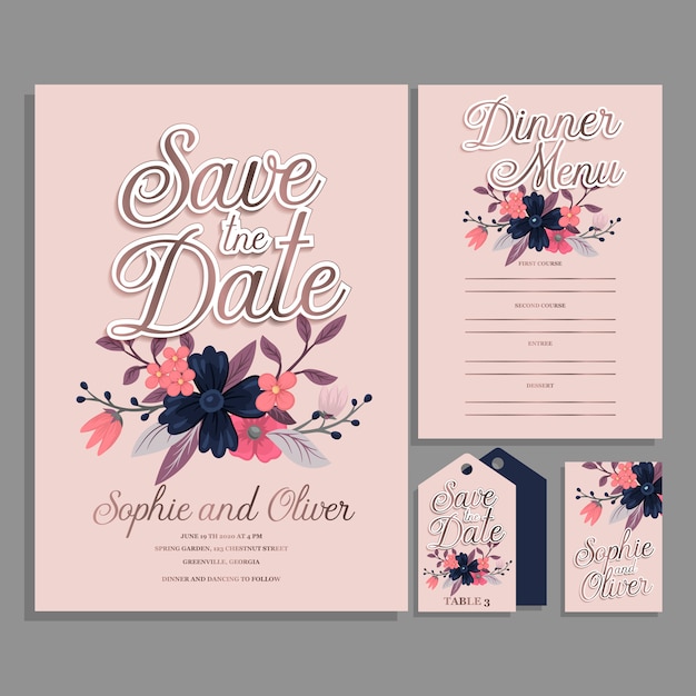 Abstract geometric wedding invitation