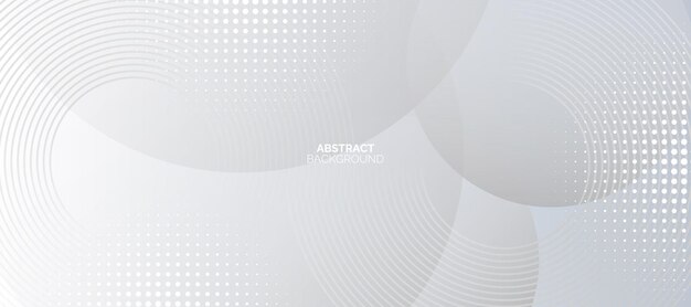 Abstract Geometric White Background with Circles and Halftone