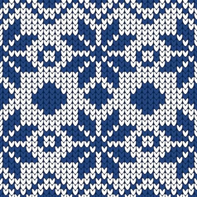 Abstract geometric winter new year, christmas seamless blue and white pattern with snowflakes.