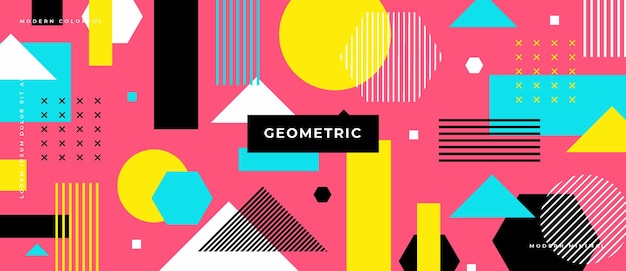 Vector abstract geometric with different elements abstract shapes.