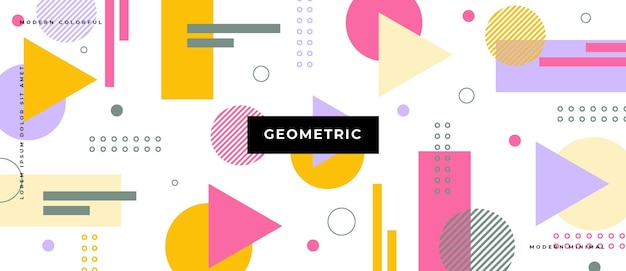 Abstract Geometric with different shapes background. 