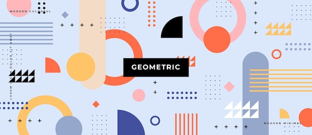 Abstract geometric with different shapes background.