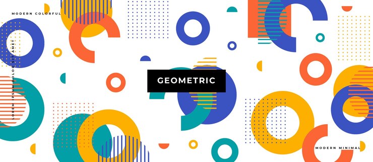 Vector さまざまな形の背景を持つ抽象的な幾何学。