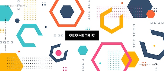 Abstract Geometric with different shapes background. 