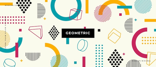 Abstract Geometric with different shapes background. 