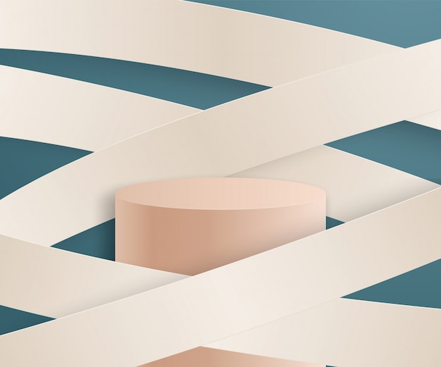 Vector abstract geometric with podium.