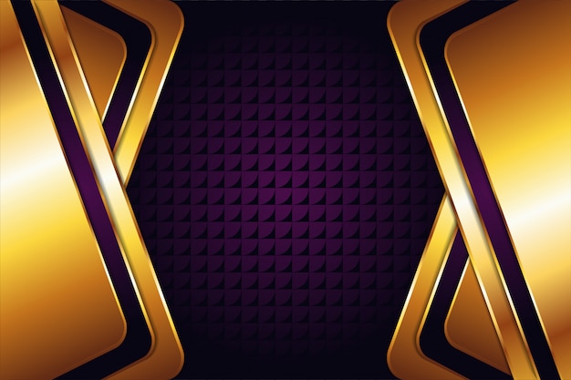 Abstract geometric  with purple gold background and transparency arrow symbol pattren . hexagon space look in the middle. shine gold effect for elements design.