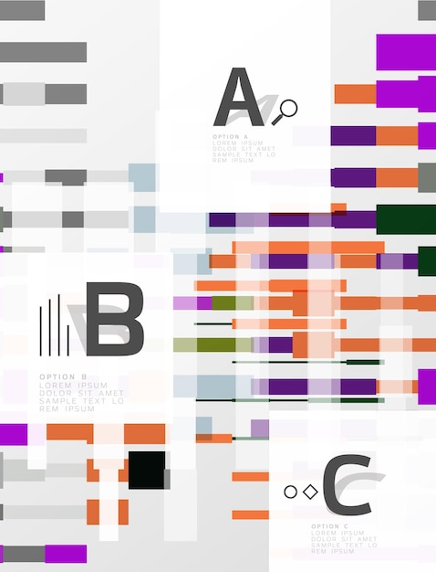 ベクトル インフォグラフィックの選択肢と抽象的な幾何学的なテクスチャー 印刷ワークフローのテンプレート背景 レイアウトダイアグラム 番号の選択肢またはウェブデザインのバナー