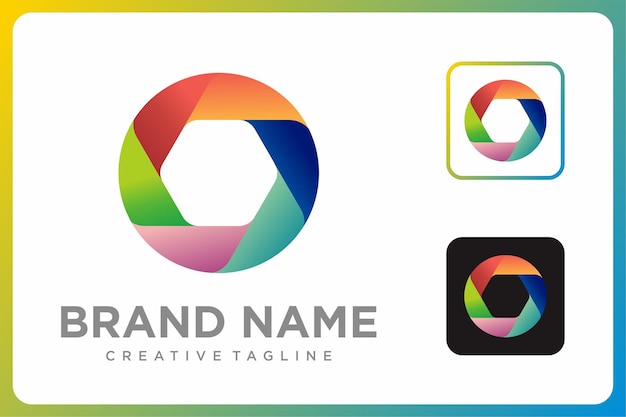 Abstract geometrisch cirkelgradiënt kleurrijk logo