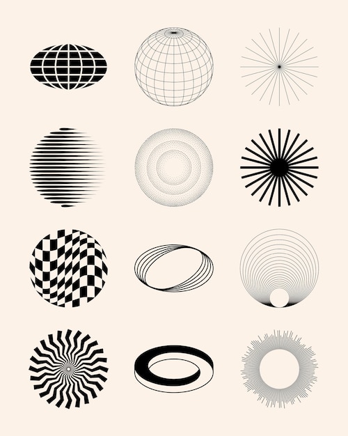 Abstract geometrisch icoon element symbool vorm y2k asset