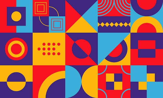 Abstract geometrisch patroon. Eenvoudig brutalisme ontwerp gedurfde dynamische blokken, vector minimalistische kunst