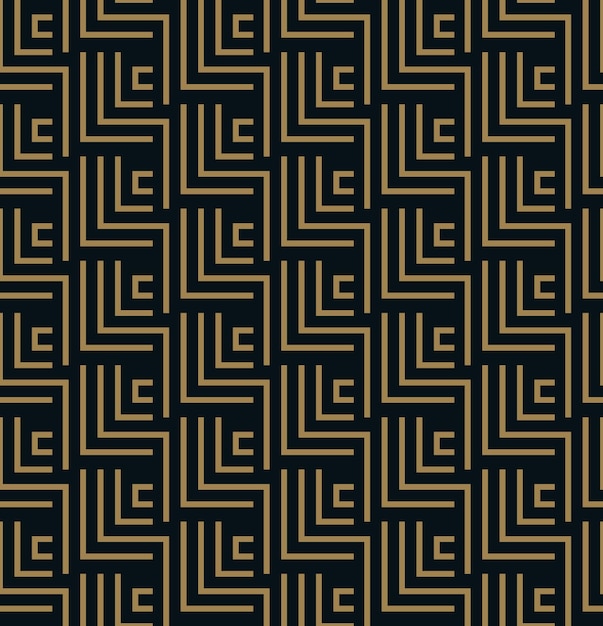 Abstract geometrisch patroon met lijnen Een naadloze vectorachtergrond Blauw, zwart en goud texture