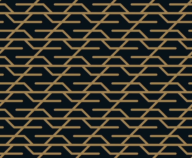 Abstract geometrisch patroon met lijnen Een naadloze vectorachtergrond Blauw, zwart en goud texture
