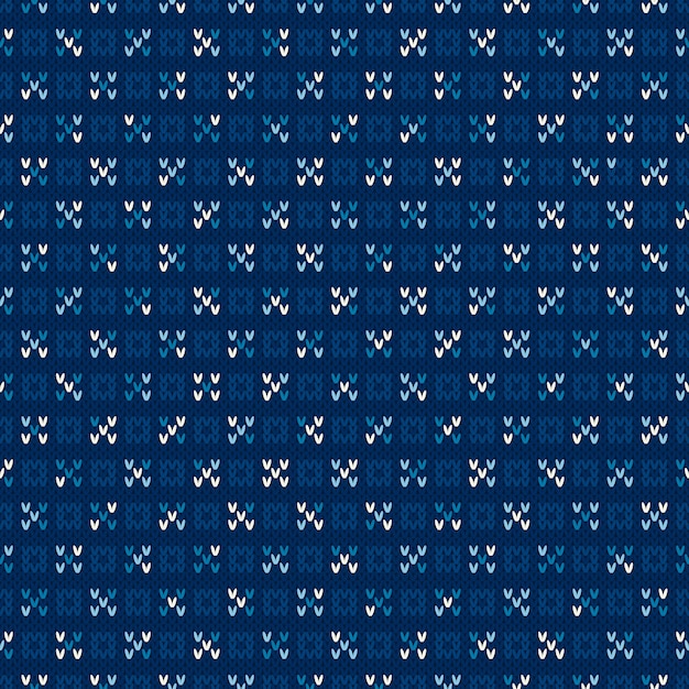 Abstract geruit gebreide trui patroon. vector naadloze achtergrond met tinten blauw kleuren. wol gebreide textuur imitatie.