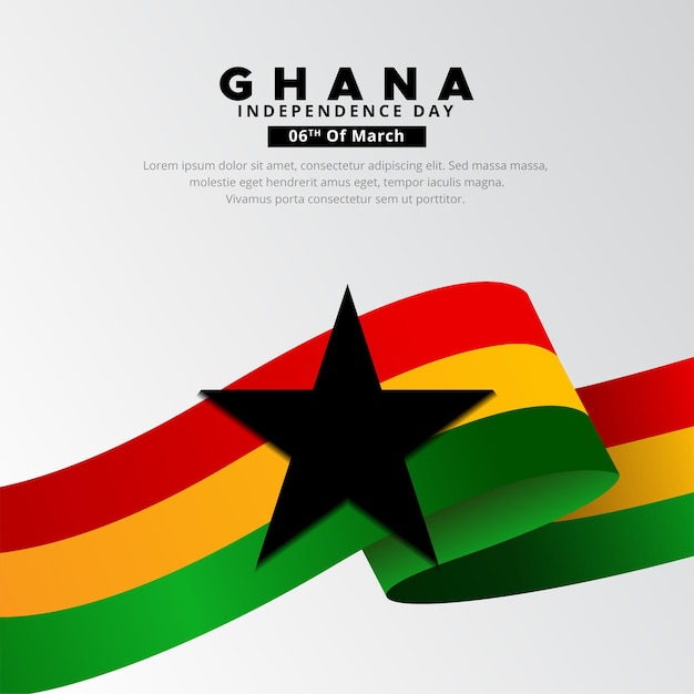 Abstract ghana independence day design background with wavy flag vector