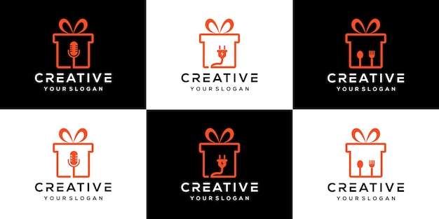 abstract gift logo design template