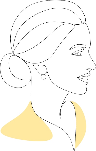 Abstract girl face continuous one line drawing minimalism design