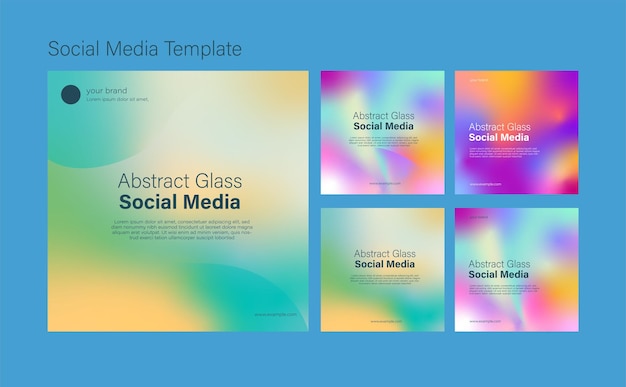 Abstract glass background social media template