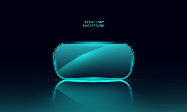 Abstract glass of technology concept particle connection background with blue lights