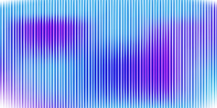Vector abstract glass texture with blue and purple gradient stripes holographic colorful ribbed backdrop
