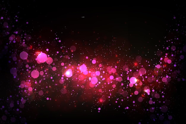 Vector abstract glitter wave of red color on a black background