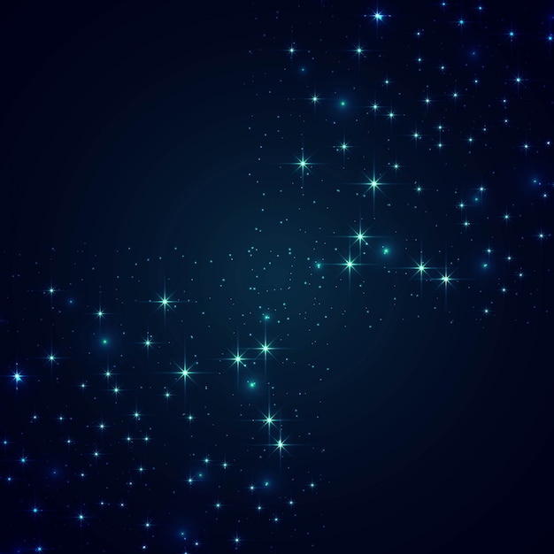 abstract glittering stars on blue background
