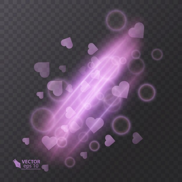 Abstract gloedeffect, decoratief lichteffect van roze kleur