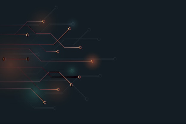 Incandescenza astratta nella priorità bassa scura di tecnologia del circuito.