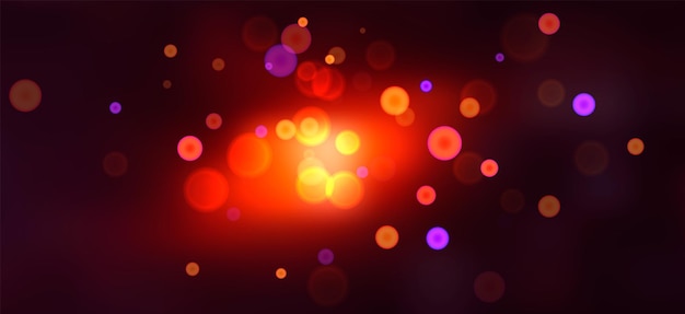 Abstract glowing background with colorful circle bokeh