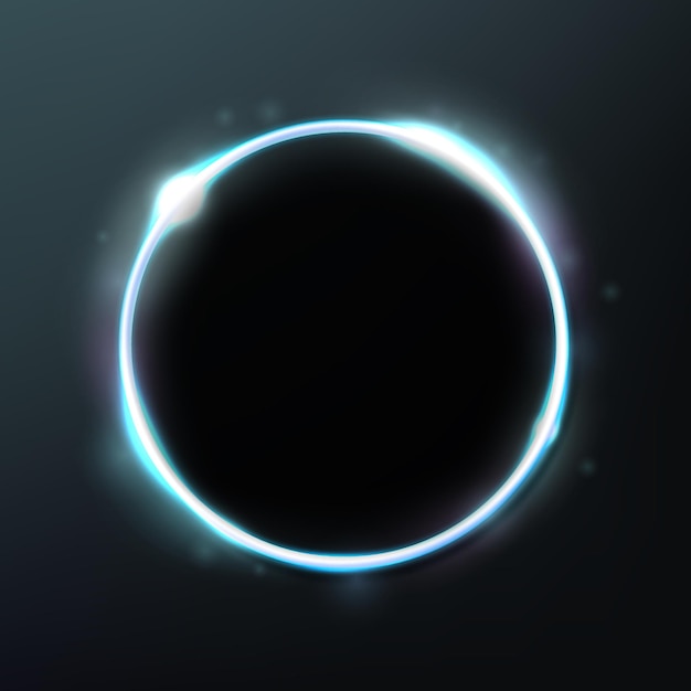 Abstract Glowing Circle isolated on dark background Elegant Light ring