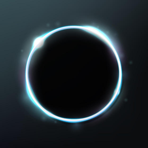 Абстрактный светящийся круг, изолированные на темном фоне элегантное светлое кольцо